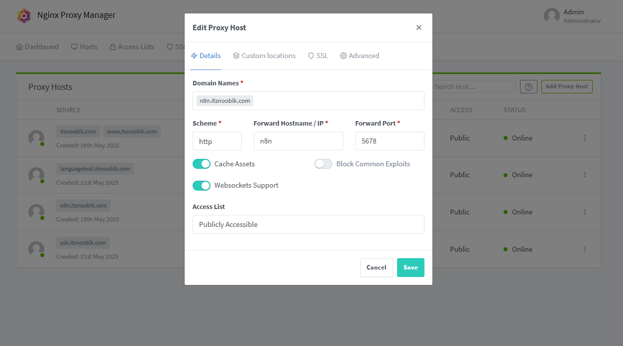 Nginx Proxy Manager UI